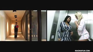 Женатый администратор шикарно трахает двух лесби в киски после классного отсоса